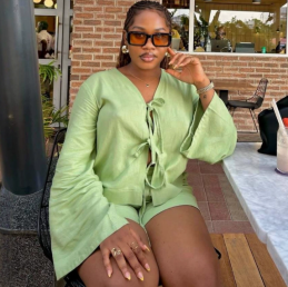 QZ-SH7886 | Tie-Front Blouse and Shorts Set