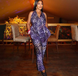 QZ-SH8000 | Printed Halter Jumpsuit