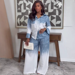 QZ-SH8170 | Colorblock Blazer and Trousers Set