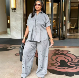 QZ-SH8621 | Printed Shirt and Trousers Set