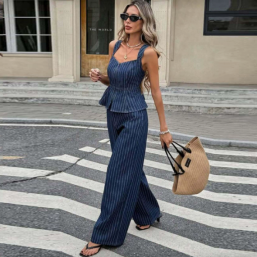 QZ-SH8673 | Striped Vest and Trousers Set
