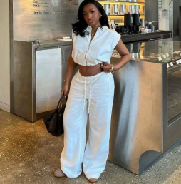 QZ-SH8955 | Sleeveless Blouse and Trousers Set