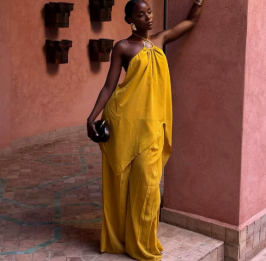 QZ-SH9480 | Draped Halter Maxi Dress