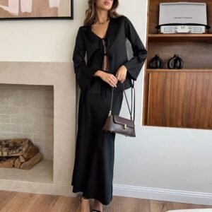 FSB 2TZ2900 | Wrap Blazer Wide-Leg Trouser Set