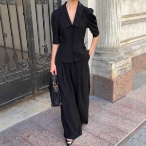FSB 2TZ6597 | Delphine Drape-Lapel Trouser Set