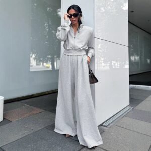 FSB 2TZ7167 | Hooded Wide-Leg Trouser Set