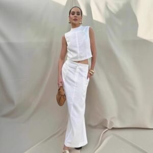 FSB 2TZ7507 | Sleeveless Top Maxi Skirt Set