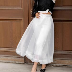 FSB BSQ3862 | Satin A-Line Midi Skirt