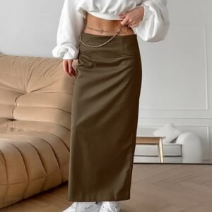 FSB BSQ4132 | Satin Column Midi Skirt