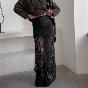 FSB BSQ4524 | Sheer Lace Maxi Skirt