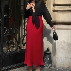 FSB BSQ6017 | Colorblock Column Maxi Skirt