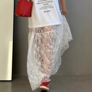 FSB BSQ6106 | Lace-Panel Maxi Skirt