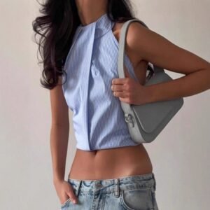 FSB BX3019 | Draped Halter Crop Top