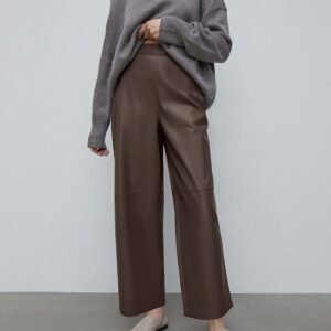 FSB C-K2597 | Faux-Leather Wide-Leg Trousers