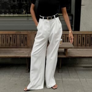 FSB C-K5001 | Belted Wide-Leg Trousers