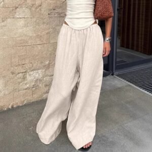 FSB CK6441 | Linen-Blend Wide-Leg Trousers