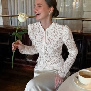 FSB CY1535 | Madeleine Lace Button Blouse