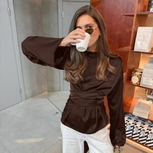 FSB CY1540 | Noemie Ruched Long-Sleeve Blouse
