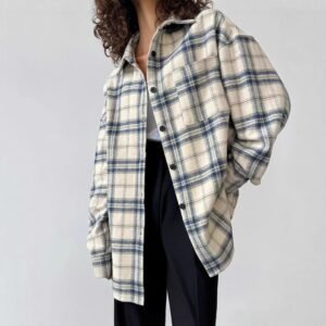 FSB CY3169 | Plaid Oversized Shirt Jacket