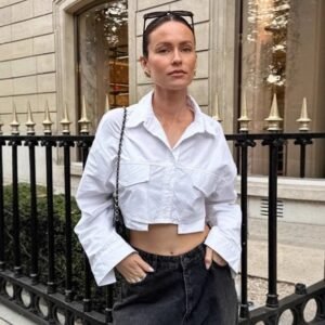 FSB CY3197 | Eloise Cropped Ruffle Shirt
