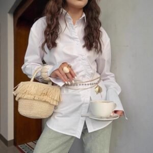 FSB CY3217 | Gabrielle Ruffle-Front Cotton Shirt
