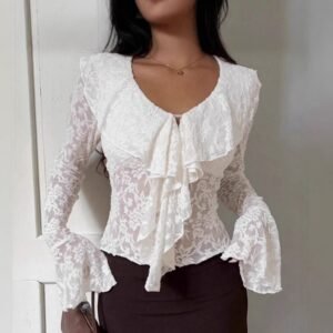 FSB CY3263 | Isaline Lace-Trim Peplum Blouse
