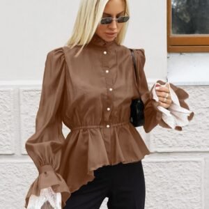 FSB CY5234 | Rosalie Ruffle-Sleeve Peplum Blouse