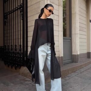 FSB CY6031 | Sylvie Sheer Cape Blouse