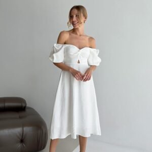 FSB LYQ0332 | Off-Shoulder Midi Dress