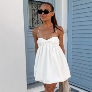 FSB LYQ1078 | Madeleine Ruched Cotton Mini Dress