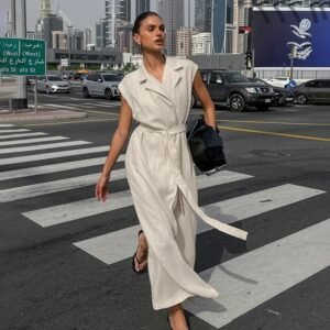 FSB LYQ1080 | Draped Wrap Midi Dress