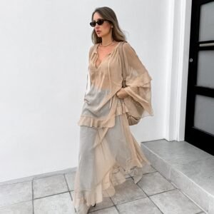 FSB LYQ2198 | Sheer Layered Maxi Dress