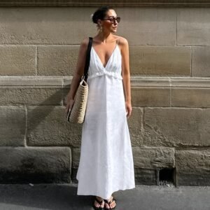 FSB LYQ4262 | Deep-V Maxi Dress