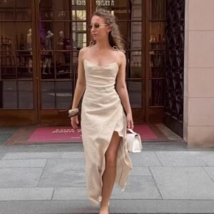 FSB LYQ4364 | Camille Draped Cowl-Neck Midi Dress