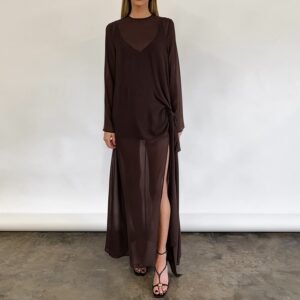 FSB LYQ6750 | Margaux Cape-Sleeve Maxi Dress