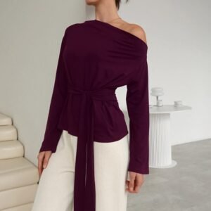 FSB TX1754 | Valentine Off-Shoulder Sash Top
