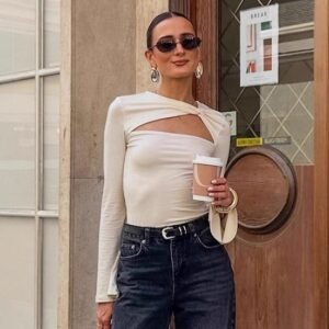 FSB TX1951 | Anais Asymmetric Long-Sleeve Top