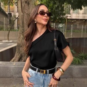 FSB TX2902 | Draped Short-Sleeve Top
