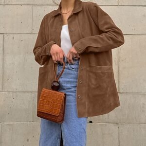 FSB WT2868 | Suede-Effect Oversized Shirt Jacket