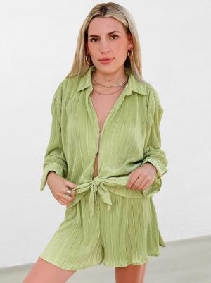 QS2TZ2822 | Tie-Waist Shirt and Short Set