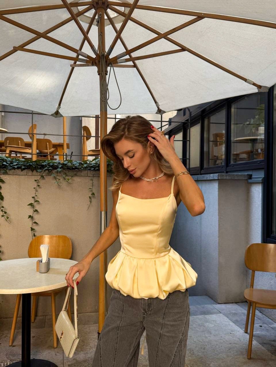 QSBX1708J | Flared Peplum Camisole Top - Image 2
