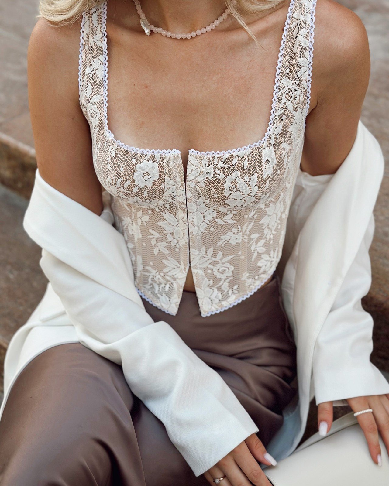 QSBX2142F | Lace Corset Camisole Top - Image 2