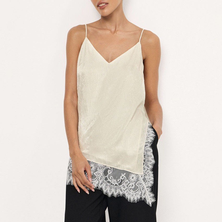 QSBX25286Y | Lace-Hem Camisole Top