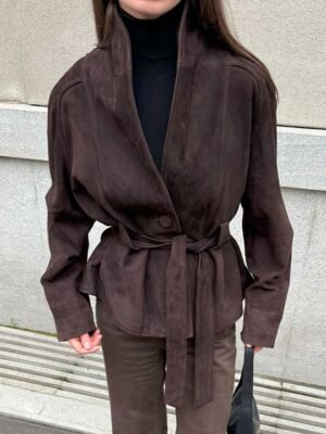 QSWT3310 | Belted Suede Wrap Jacket