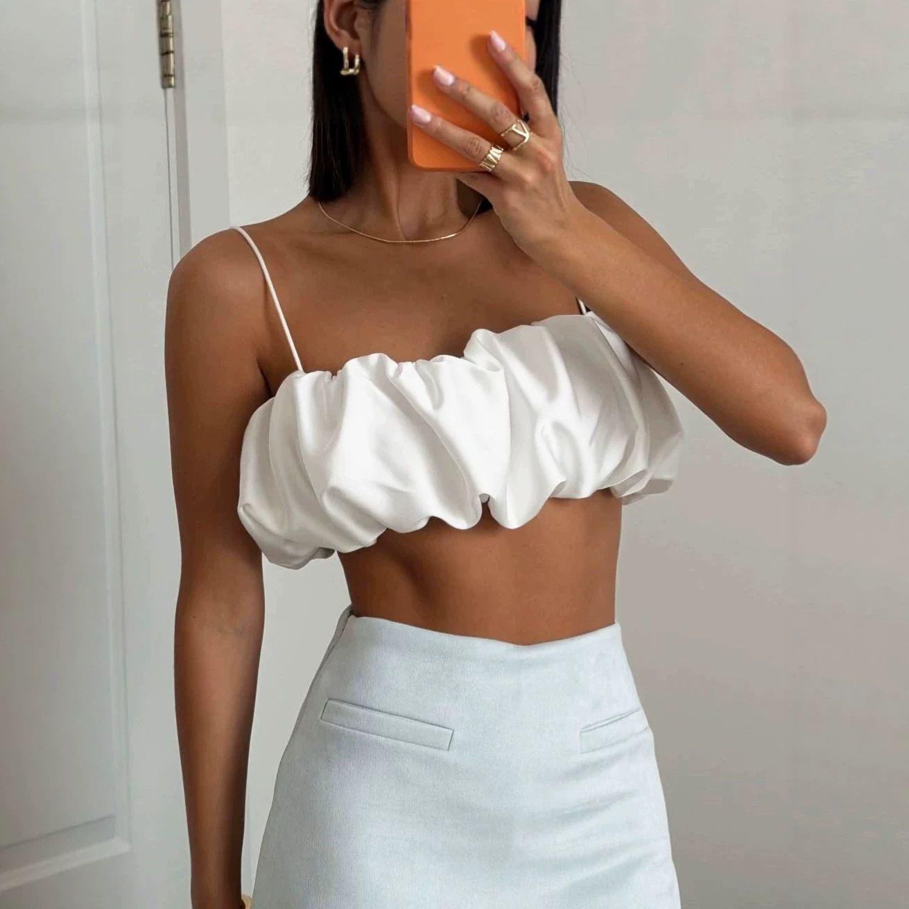 FSB BX1969 | Selene Ruched Bandeau Crop Top