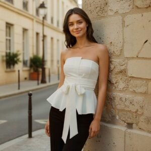FSB BX1968 | Elodie Strapless Bow Peplum Top