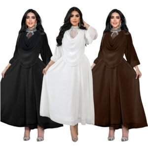 XQY500468 | Beaded Chiffon Abaya Gown
